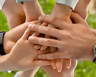 Close up of hands representing community