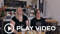 Jamie Hubbard and Jessica Williams - Owners of The Sandwich Bar, Sackets Harbor (Thumbnail of video clip stating Play Video)