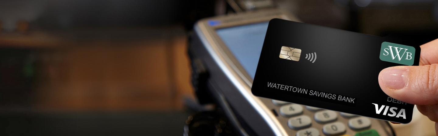 WSB debit card being used at a card terminal.